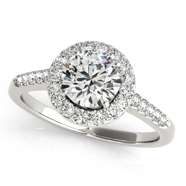Halo Round Diamond Engagement Ring Platinum (1.61ct)