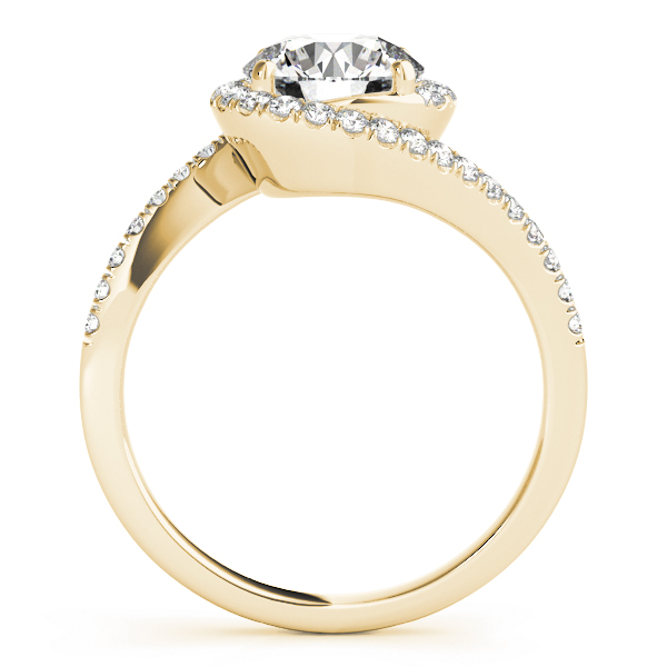 Diamond Halo Accented Engagement Ring Setting 14k Yellow Gold 0.26ct