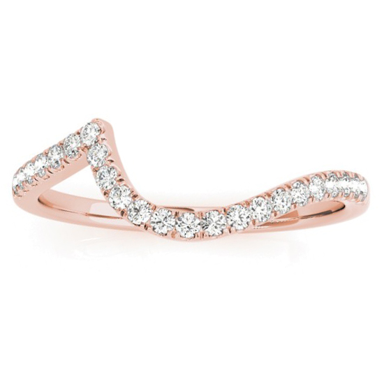Diamond Halo Swirl Bridal Engagement Ring Set18k Rose Gold 0.43ct