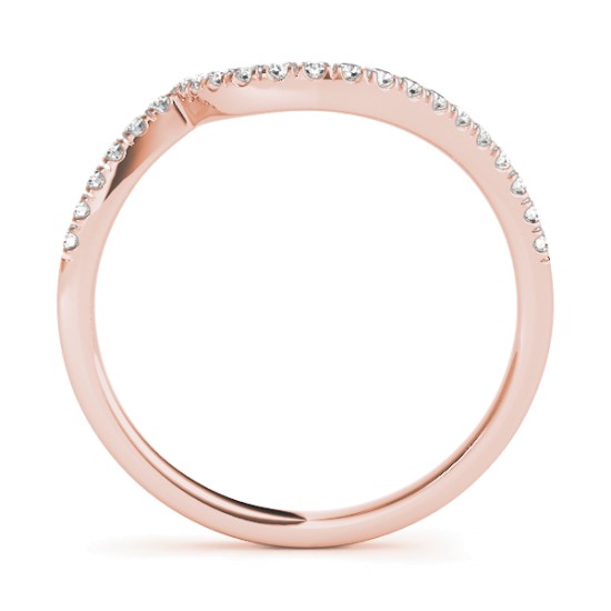 Diamond Contoured Wedding Band 18k Rose Gold 0.17ct
