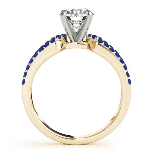 Diamond & Sapphire Engagement Ring Setting 14k Yellow Gold (0.22 ct)
