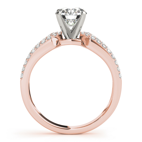 Diamond Multi-Row Engagement Ring Setting 14k Rose Gold (0.22 ct)