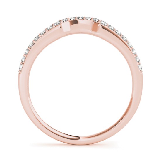 Diamond Contoured Wedding Band 18k Rose Gold (0.16 ct)