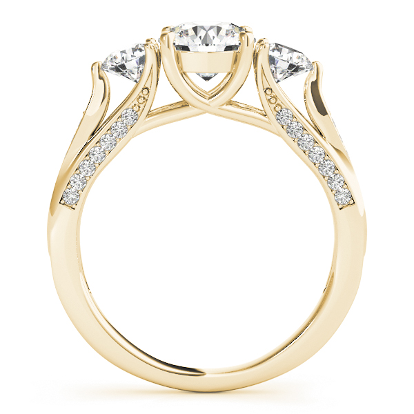 Three Stone Round Engagement Ring 18k Yellow Gold (1.69ct)