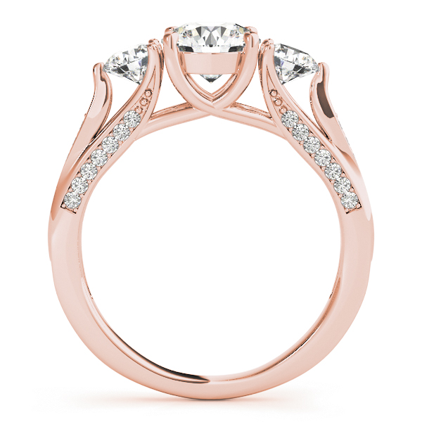 Three Stone Round Bridal Set 18k Rose Gold (1.92ct)