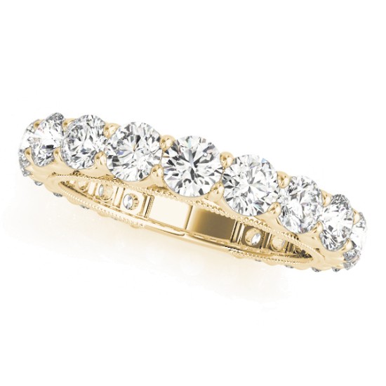 Luxury Diamond Eternity Bridal Ring Set 18k Yellow Gold4.57ct