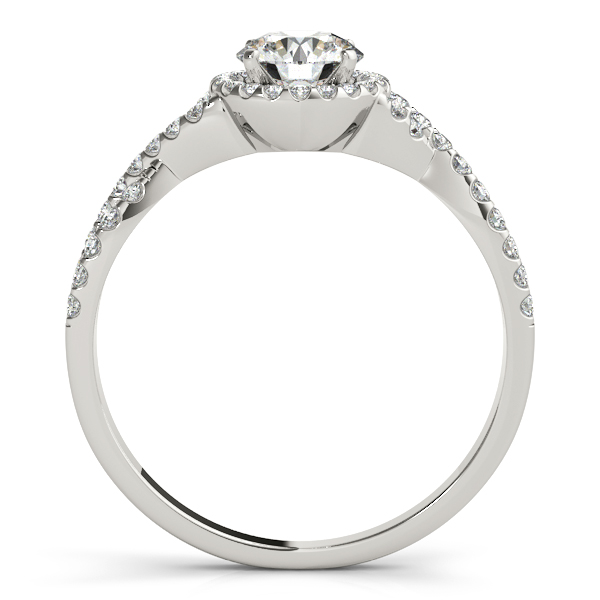 Twisted Round Diamond Engagement Ring Bridal Set 14k White Gold (1.07ct)