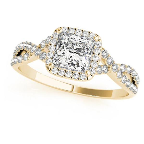 Twisted Princess Moissanite Bridal Sets 14k Yellow Gold (1.57ct)