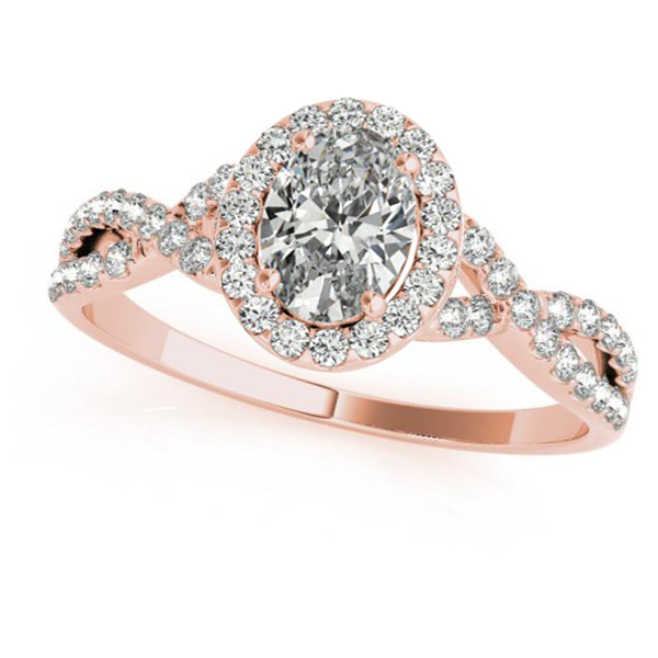 Twisted Oval Moissanite Bridal Sets 18k Rose Gold (1.57ct)
