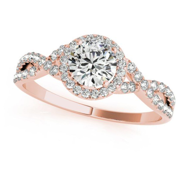 Twisted Round Moissanite Bridal Sets 18k Rose Gold (1.07ct)