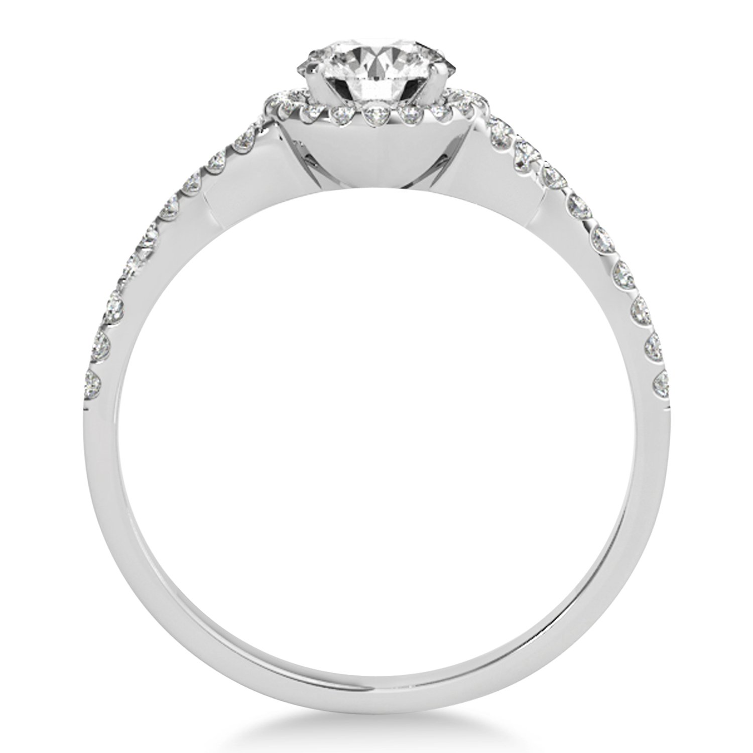 Twisted Heart Diamond Engagement Ring Bridal Set 18k White Gold (1.07ct)