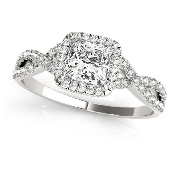 Twisted Princess Moissanite Bridal Sets Platinum (1.57ct)