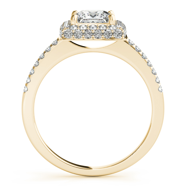 Princess Cut Diamond Halo Bridal Set 18k Yellow Gold (2.20ct)
