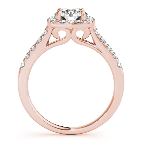 Square Halo Round Diamond Engagement Ring 18k Rose Gold (1.38ct)