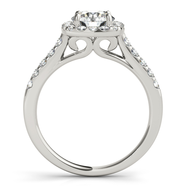 Square Halo Round Diamond Engagement Ring Palladium (1.38ct)