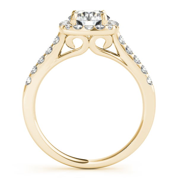 Halo Square Diamond Engagement Ring 18k Yellow Gold (0.38ct)