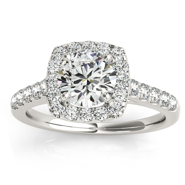 Halo Square Diamond Bridal Set Platinum (0.61ct)