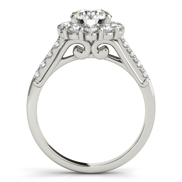 Floral Halo Round Diamond Bridal Set Palladium (2.12ct)