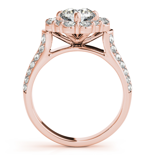 Round Cut Flower Halo Diamond Engagement Ring 14k Rose Gold 2.63ct NG1157