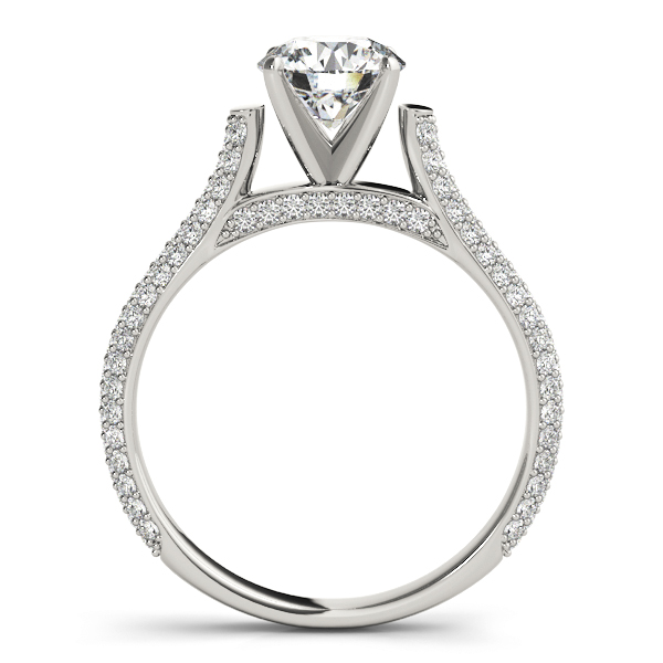 Diamond Accented Bridal Set Setting 14K White Gold (1.02ct)