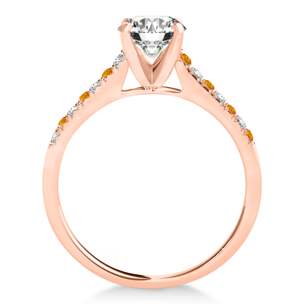 Diamond & Citrine Single Row Bridal Set 18k Rose Gold (0.22ct)