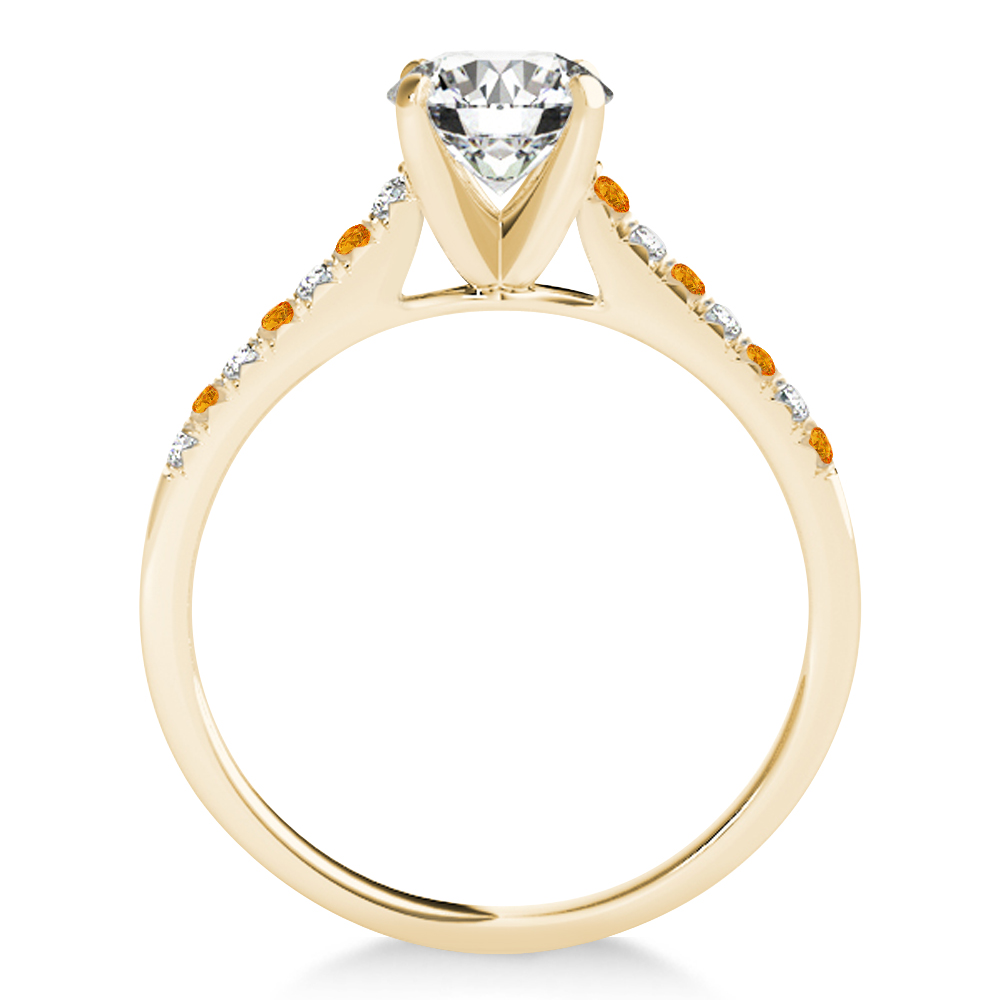 Diamond & Citrine Single Row Bridal Set 18k Yellow Gold (0.22ct)