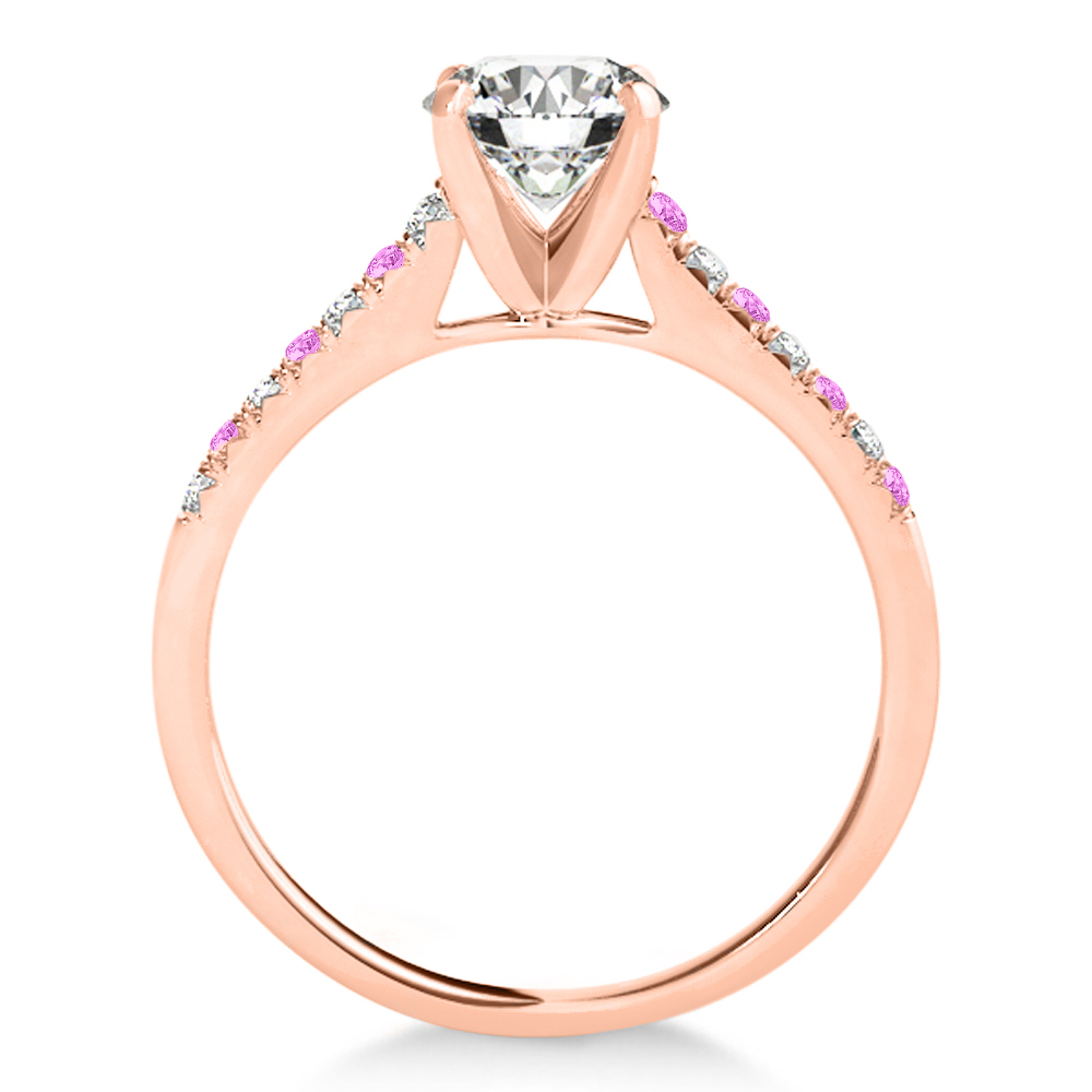 Diamond & Pink Sapphire Single Row Bridal Set 18k Rose Gold (0.22ct)