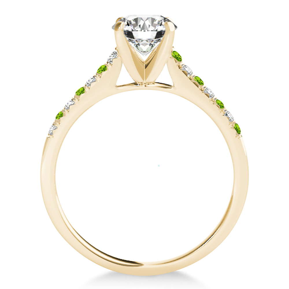 Diamond & Peridot Single Row Bridal Set 14k Yellow Gold (0.22ct)