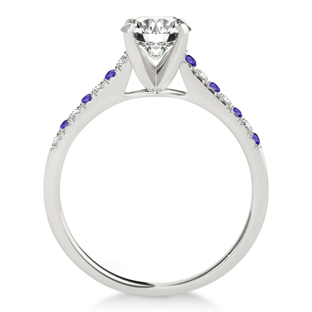Diamond & Tanzanite Single Row Bridal Set Palladium (0.22ct)