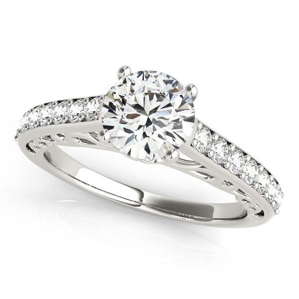 Vintage Style Cathedral Engagement Ring Bridal Set Palladium (2.50ct)