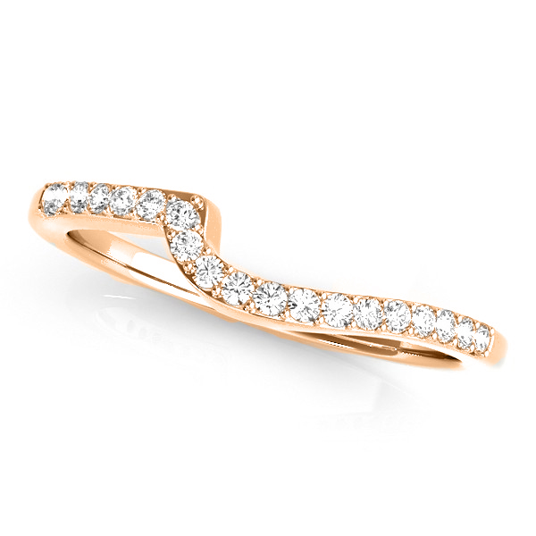 Lab Grown Diamond Swirl Engagement Ring & Band Bridal Set 18k Rose Gold 0.5oct