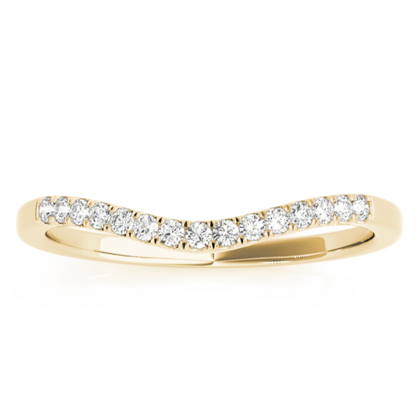 Diamond Compressed Contour Wedding Band 14k Yellow Gold (0.09ct)