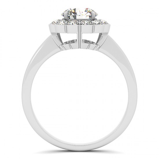Diamond Floral Halo Engagement Ring 14k White Gold (1.33ct)