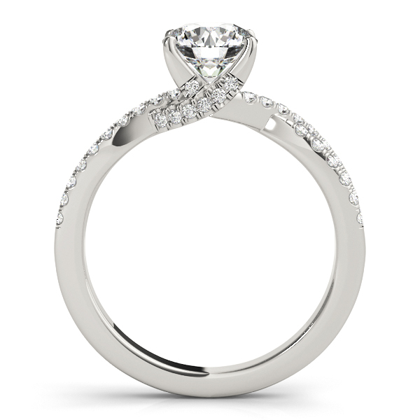 Round Cut Diamond Engagement Ring, Twisted Band Platinum 1.20ct NG658