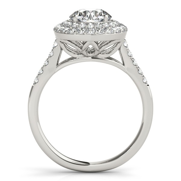 Diamond Double Halo Engagement Ring Prong Set 14k White Gold 3.00ct
