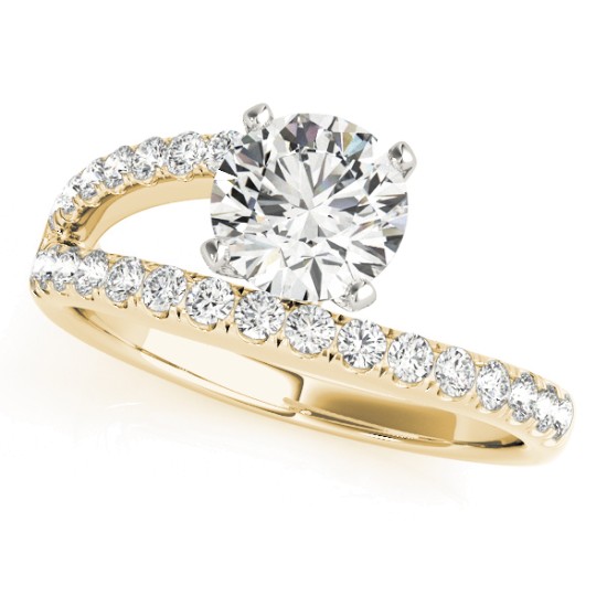 Bypass Diamond Engagement Ring 14k Yellow Gold 0.33ct