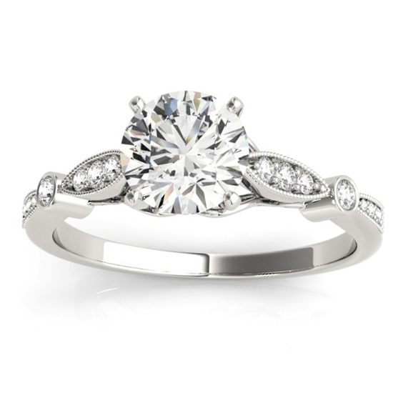 Marquise & Dot Diamond Vintage Bridal Set in Palladium (0.29ct)