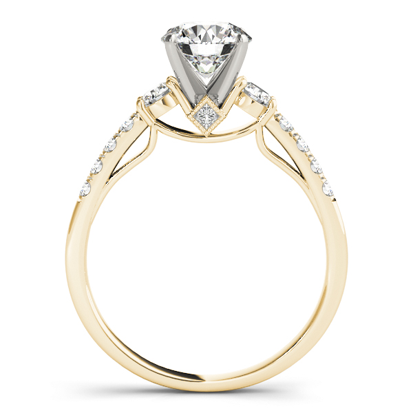 Diamond Three Stone Bridal Set Ring 18k Yellow Gold (0.55ct)