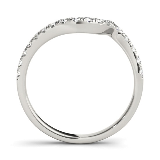 Diamond Accented Contoured Wedding Band 14k White Gold (0.26ct)