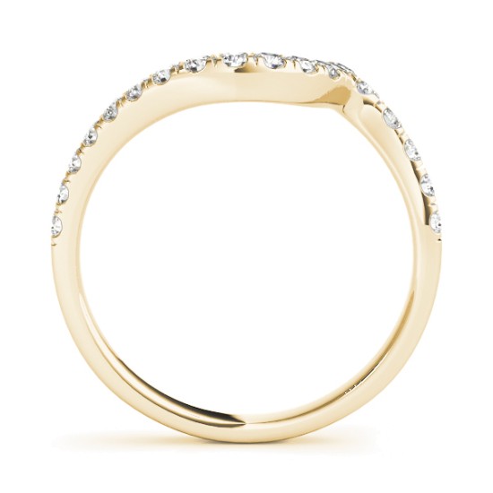 Diamond Accented Contoured Wedding Band 14k Yellow Gold (0.26ct)