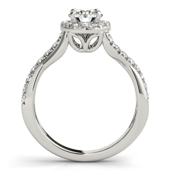 Diamond Twisted Halo Engagement Ring Setting & Band Platinum 0.53ct