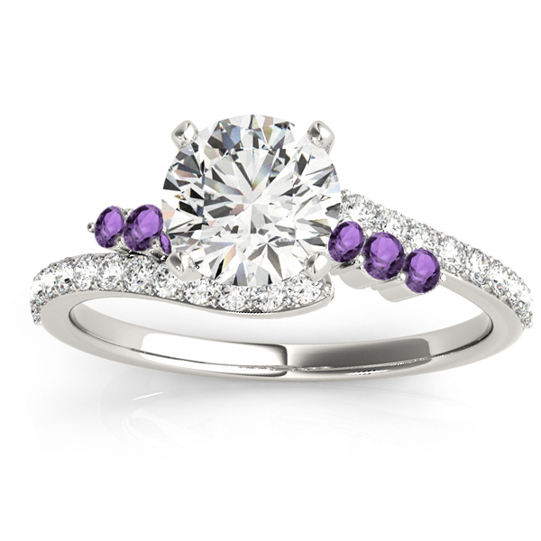 Diamond & Amethyst Bypass Bridal Set Platinum (0.74ct)
