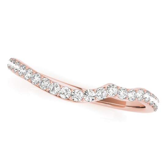 Diamond Accented Bypass Bridal Set Setting 14k Rose Gold (0.74ct)