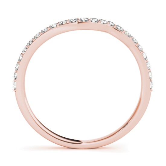 Diamond Accented Bypass Bridal Set Setting 14k Rose Gold (0.74ct)