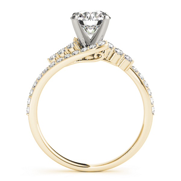 Diamond Accented Bypass Bridal Set Setting 14k Yellow Gold (0.74ct)