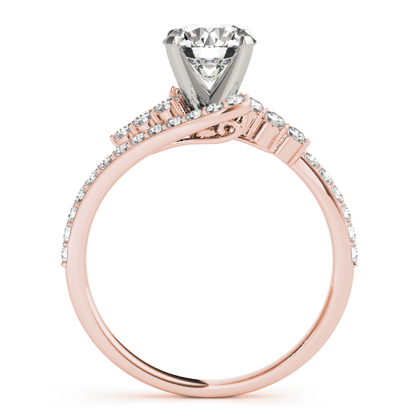 Diamond Accented Bypass Bridal Set Setting 18k Rose Gold (0.74ct)