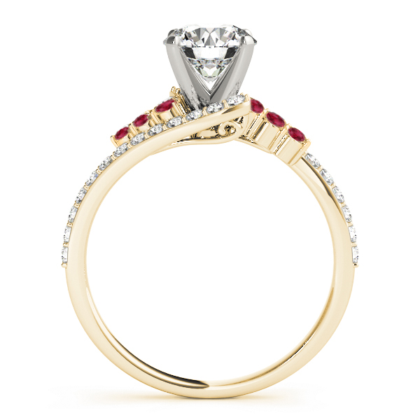 Diamond & Ruby Bypass Engagement Ring 18k Yellow Gold (0.45ct)