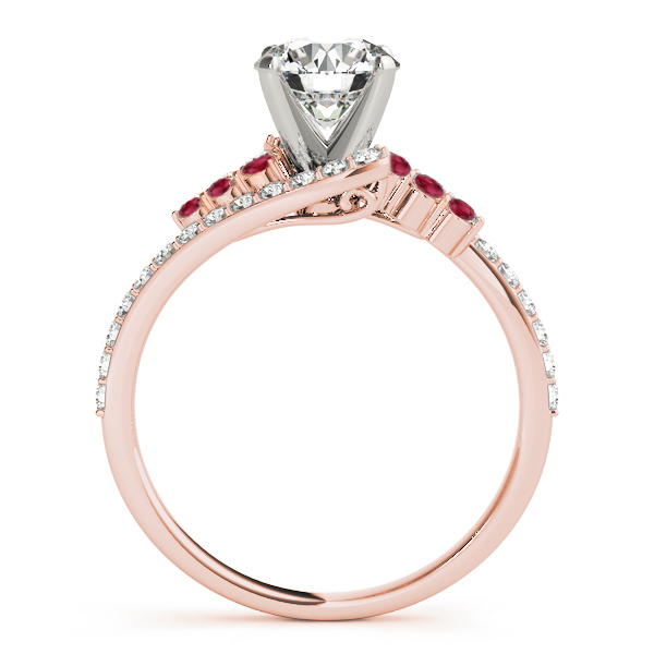 Diamond & Ruby Bypass Bridal Set 18k Rose Gold (0.74ct)