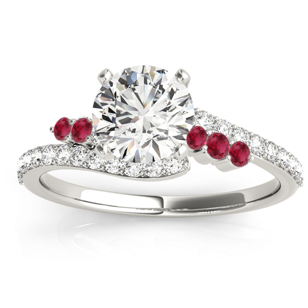 Diamond & Ruby Bypass Bridal Set Platinum (0.74ct)