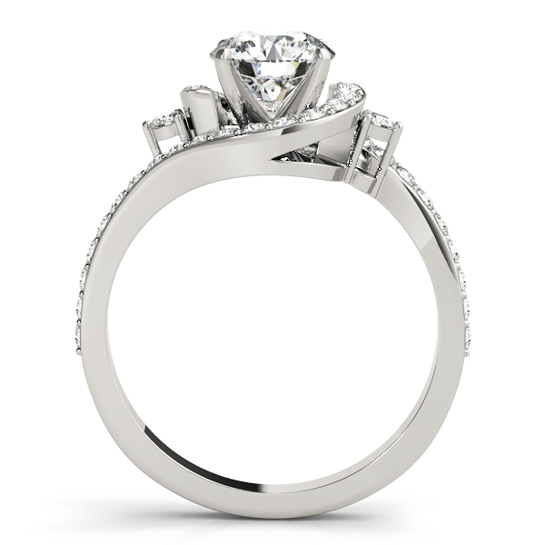 Halo Swirl Diamond Accented Engagement Ring 18k White Gold (1.00ct)